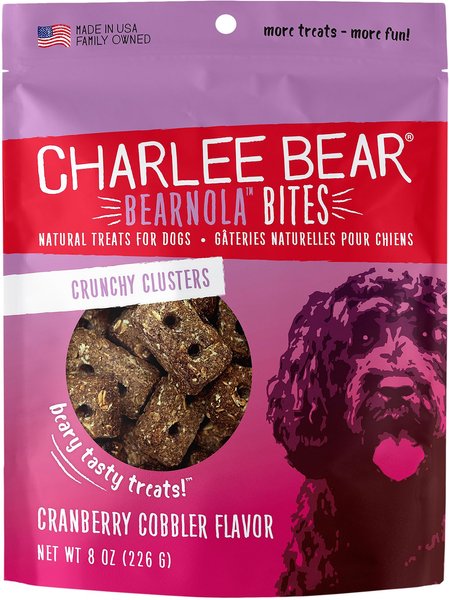Charlee Bear Bearnola Bites Dog Treats, Cranberry Cobbler Flavor, 8oz