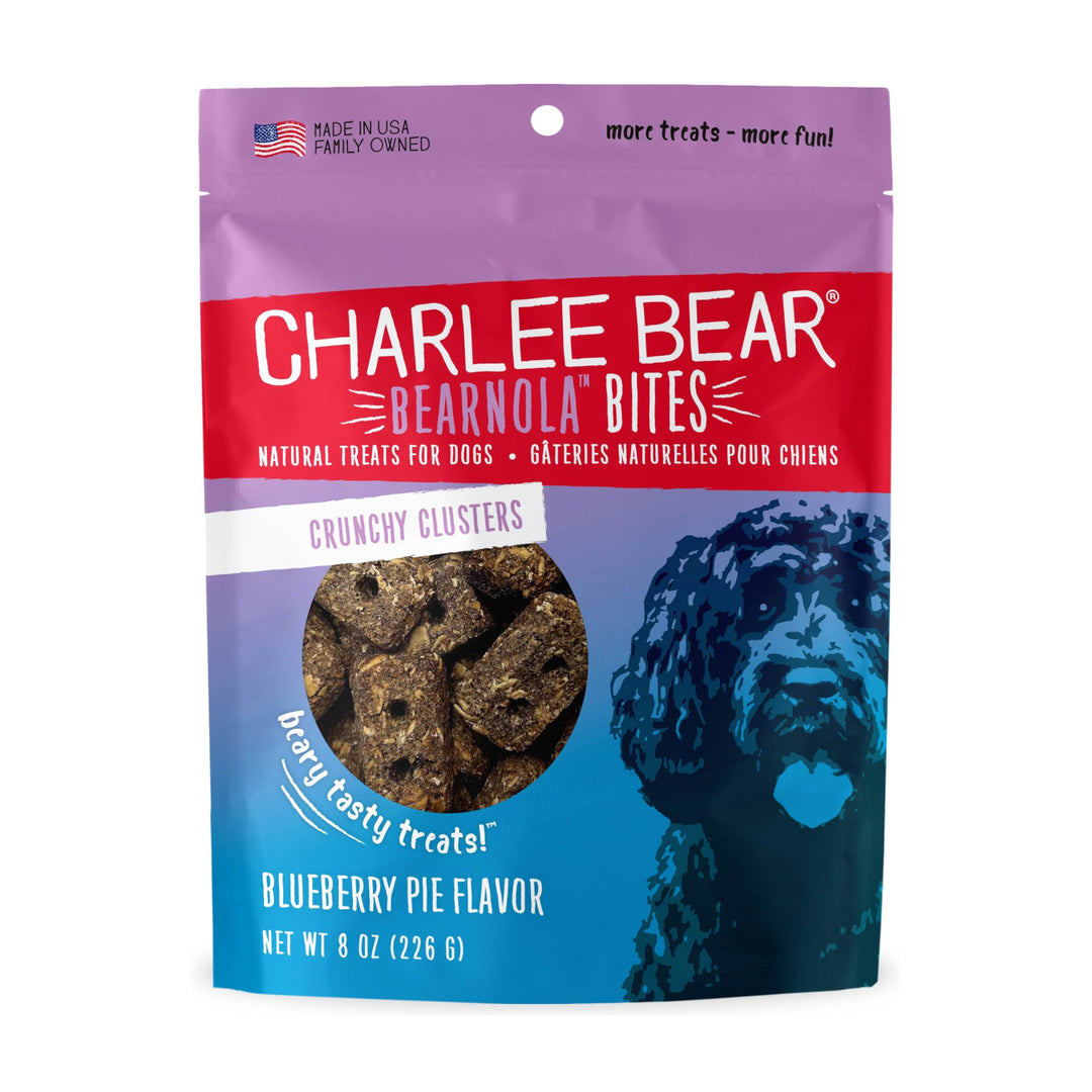 Charlee Bear Bearnola Bites Blueberry Pie Flavor Dog Treats, 8-oz bag