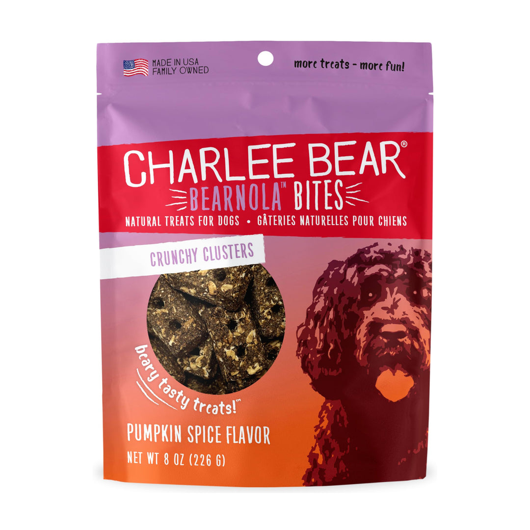 Charlee Bear Bearnola Bites Dog Treats, Pumpkin Spice Flavor, 8oz