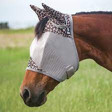 Cashel Quiet Ride Fly Mask Standard with Ears Leopard