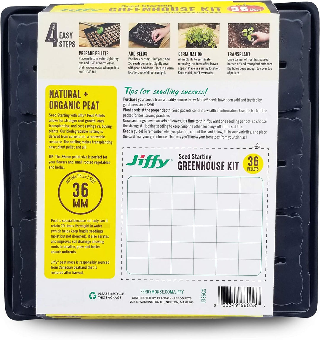 Jiffy Seed Starting Greenhouse with SUPERthrive & Labels 36mm