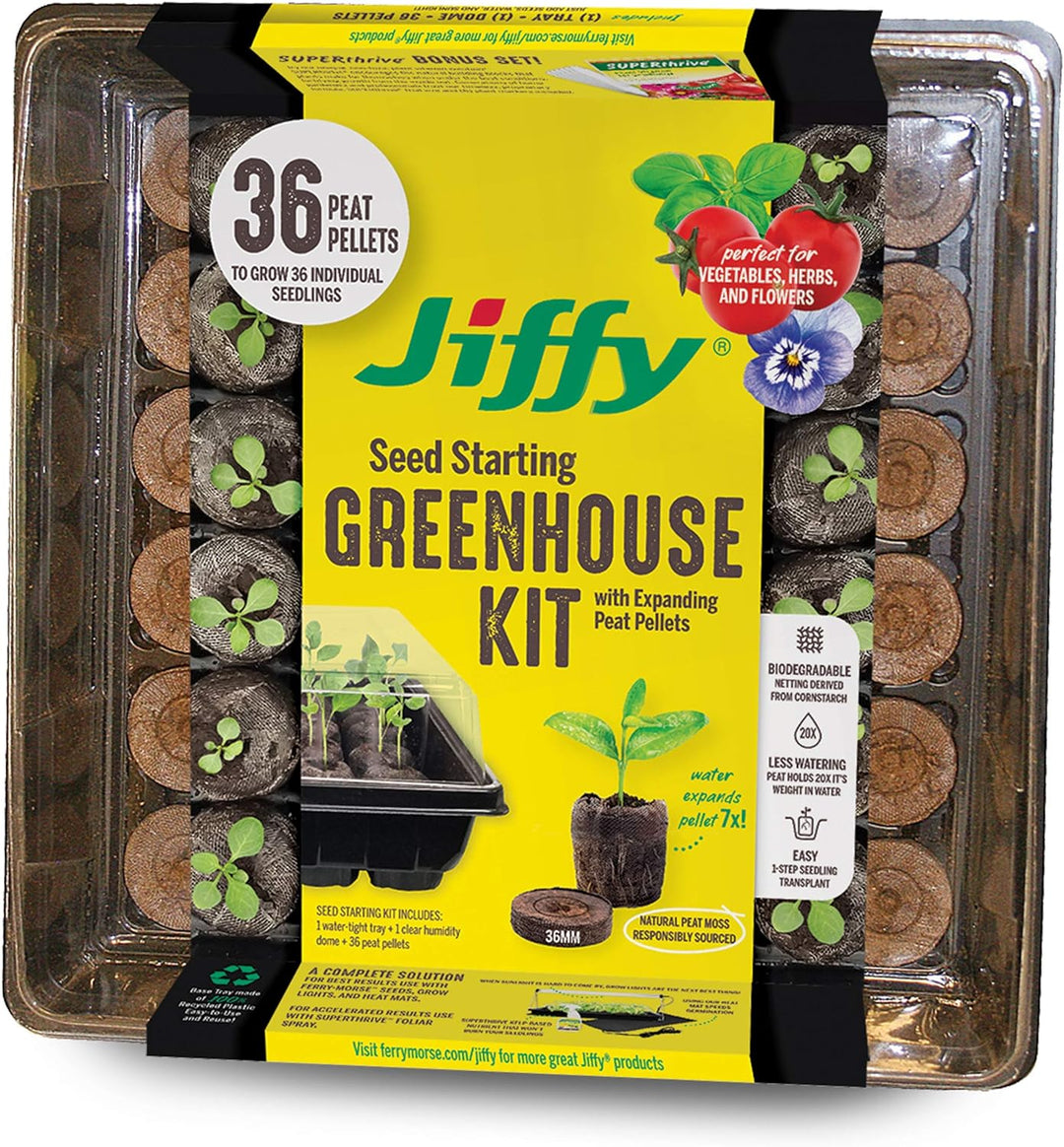 Jiffy Seed Starting Greenhouse with SUPERthrive & Labels 36mm