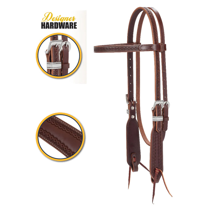 Weaver Synergy Hand-Tooled Mayan Headstall with Designer Hardware