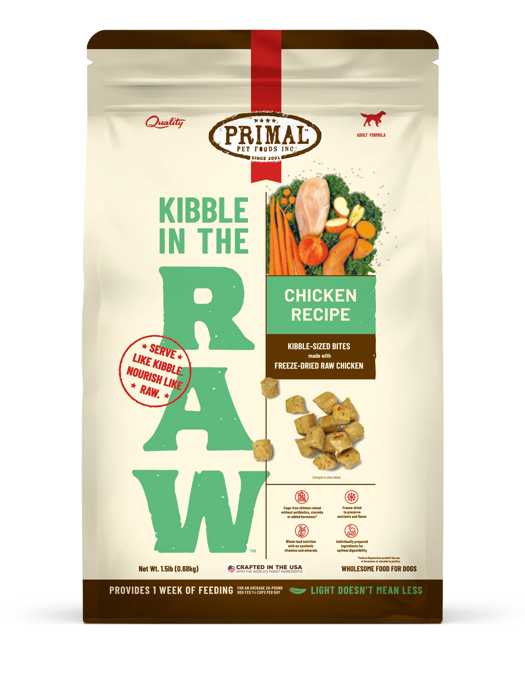 Primal Kibble in the Raw 1.5lb