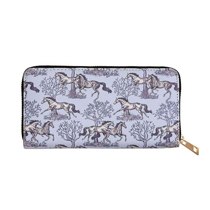 Horse Print Clutch Wallet